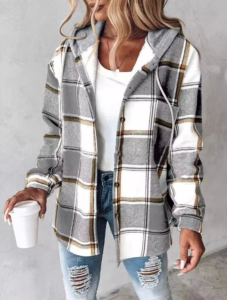 Plaid Hooded Shacket