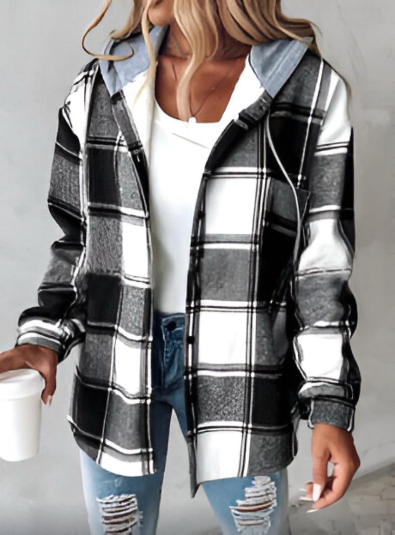 Plaid Hooded Shacket