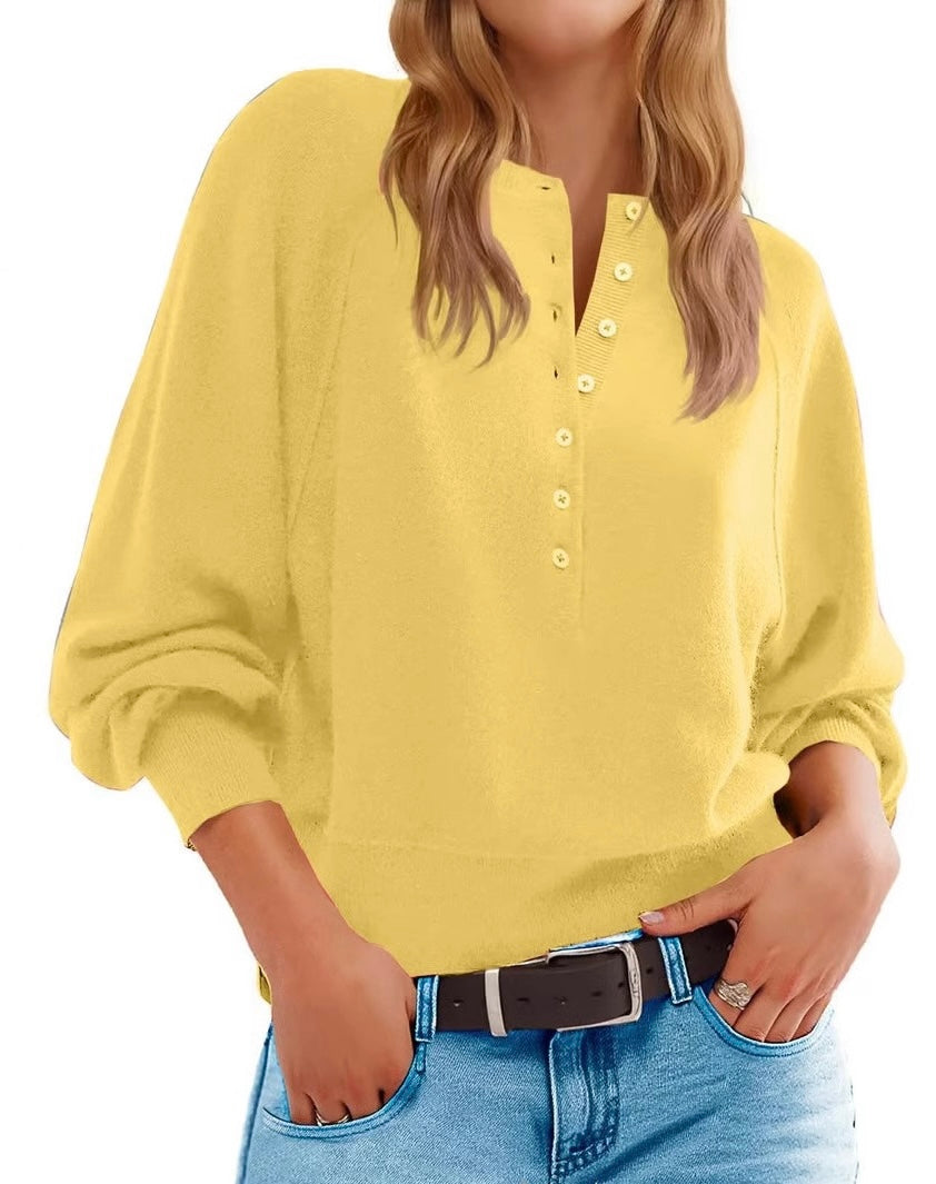 Henley Sweater Top